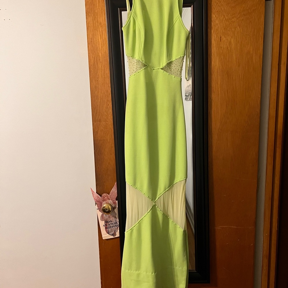 Formal lime green dress size 0/2  modest dress compared to most today